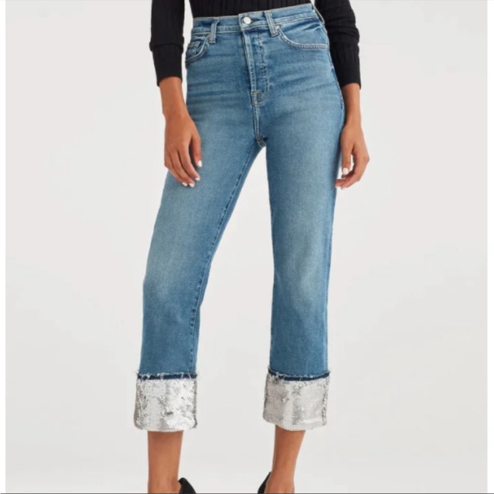 Luxe Vintage Sequin Boyfriend Jean in Muse